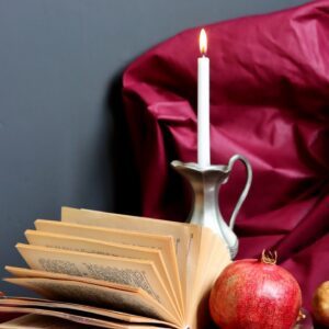 Still life with an open book