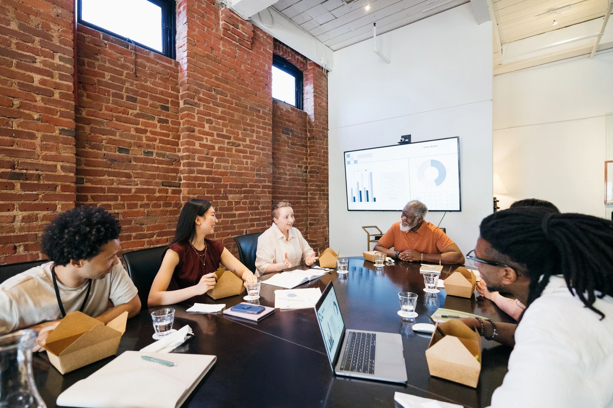 Collaborative media team meeting