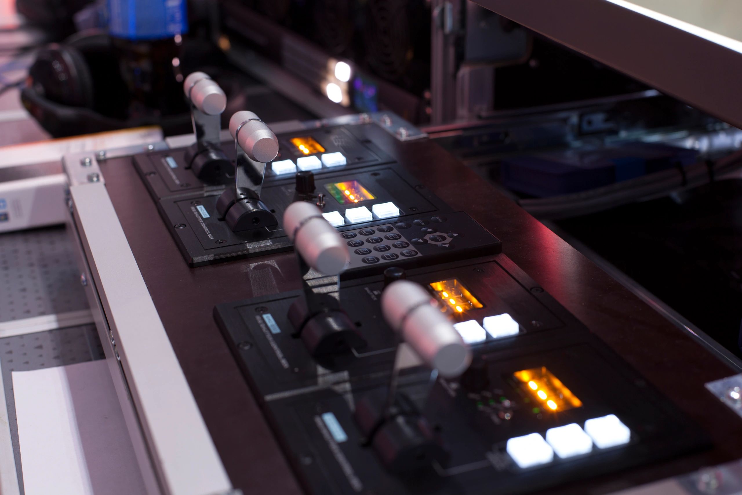 Broadcast control panel in a media production studio